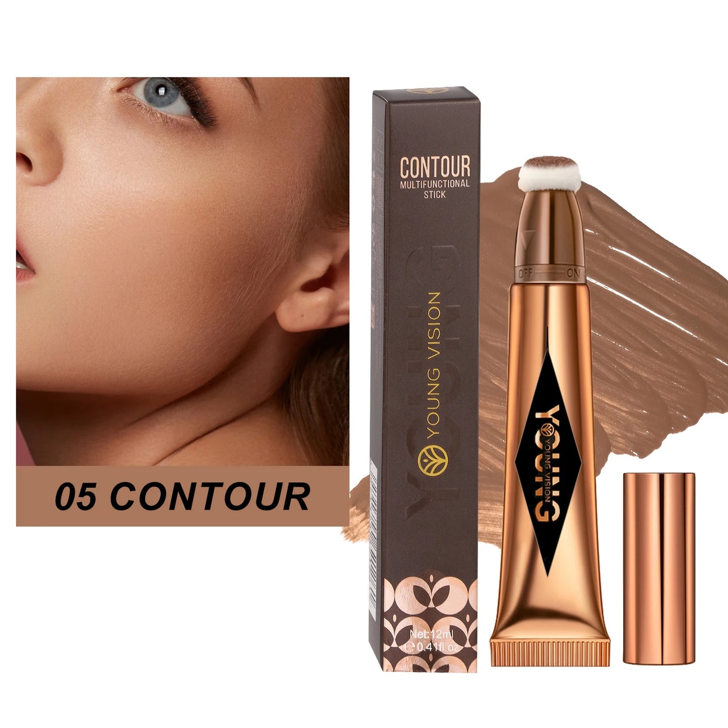 Multifunctional Liquid Blush & Highlight Stick β Silky All-in-One Face Contour, Eye Shadow & Blush | Waterproof & Long-Lasting