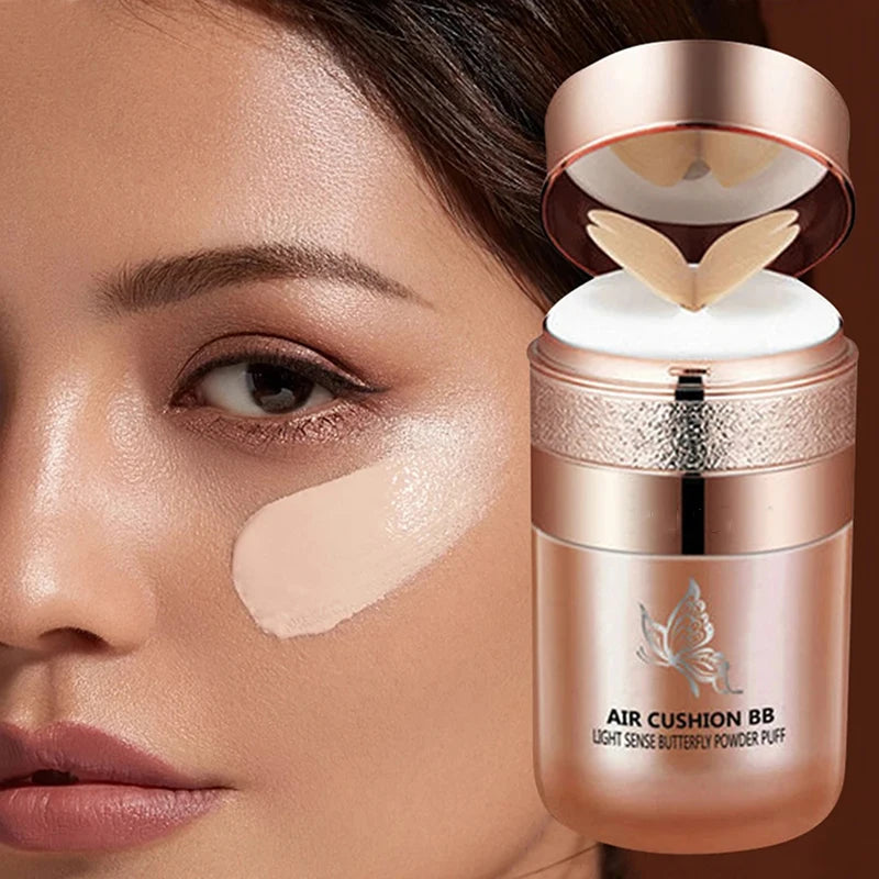 ✨ Air Cushion BB Cream with Butterfly Puff – Flawless, Poreless, Radiant Skin in Seconds