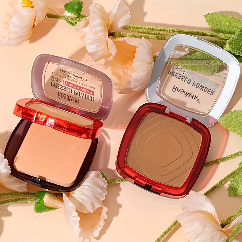 ✨ Matte Full Coverage Pressed Powder Foundation – 24H Shine Control, Weightless Finish & Puff Applicator Included