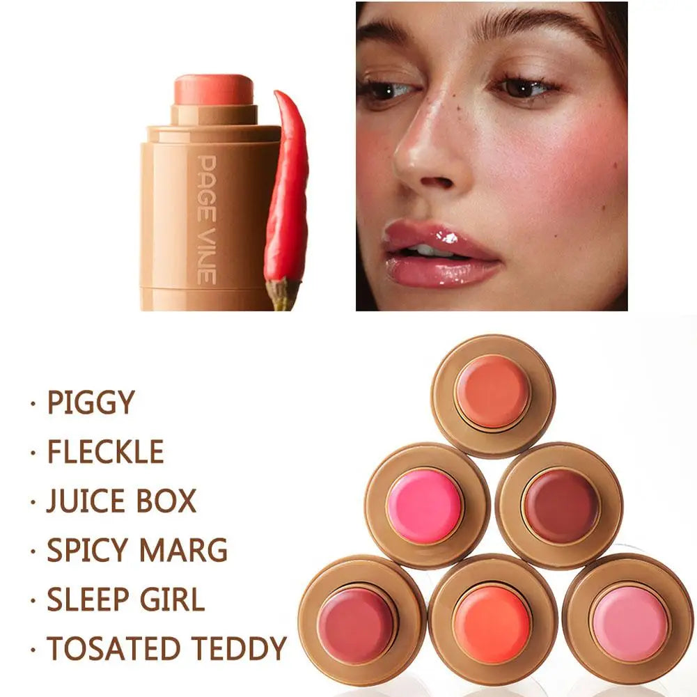 PAGE VINE Pocket Blush Stick β 2-in-1 Lip & Cheek Color | Long-Lasting, Hydrating Cream Blush & Lip Tint with Rich Pigment