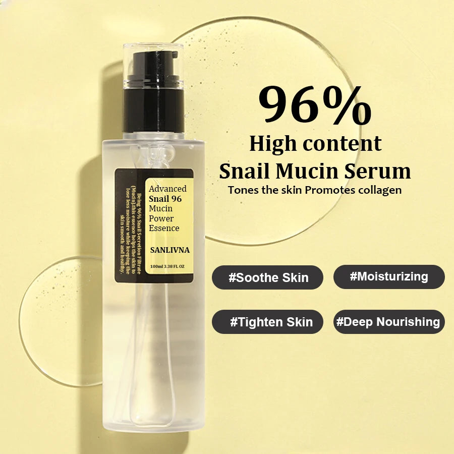 🌿 Snail Mucin 96% Repair Essence – Anti-Aging Miracle Serum for Firming, Brightening & Deep Hydration | 100ml