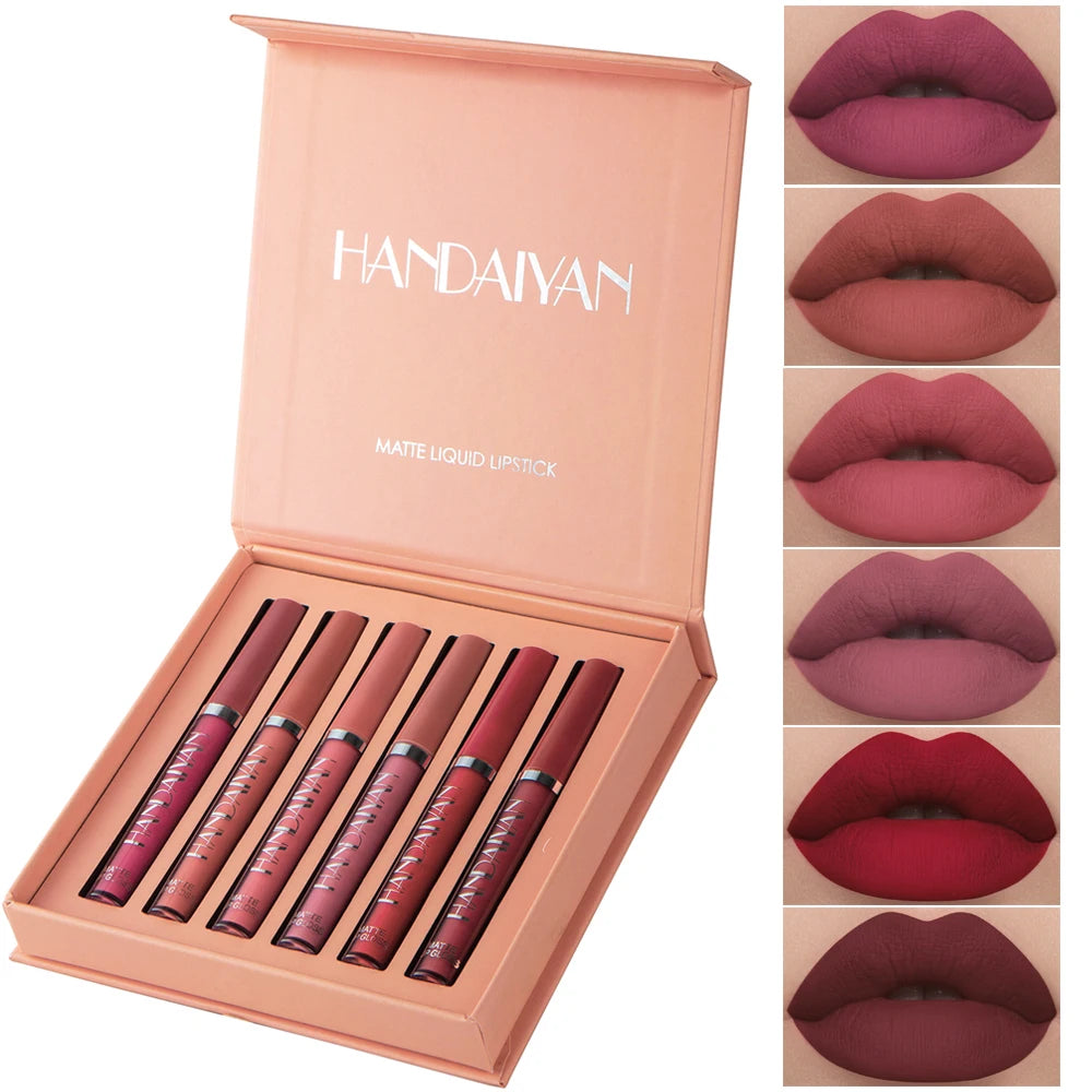 π HANDAIYAN 6-Piece Matte Lip Gloss Gift Set β The Ultimate Power Collection π