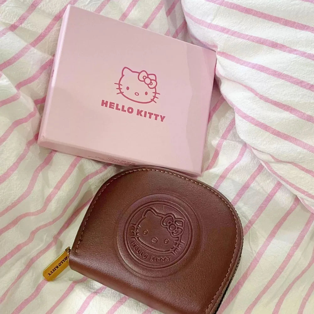 ๐ Kawaii Hello Kitty Retro Mini Wallet โ Adorable Zipper ID & Card Bag for Girls, Trendy Storage Purse for Daily Essentials & Gifting