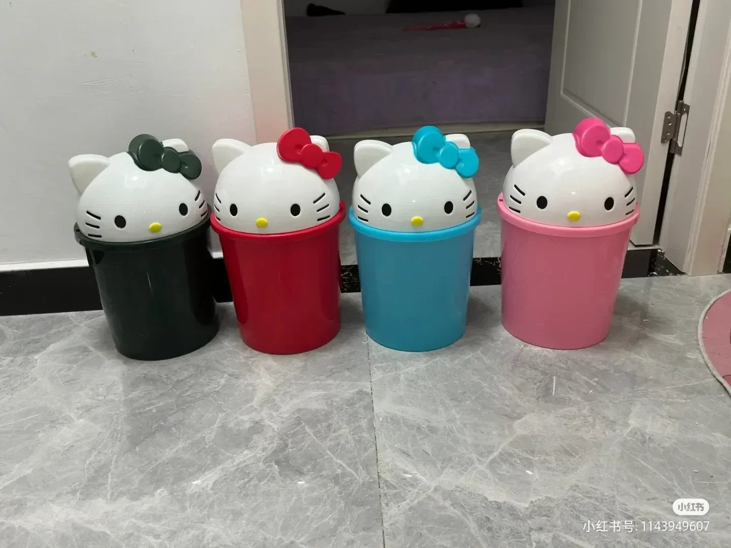 New Sanrio Hello Kitty Dustbin – Kawaii Trash Can for Bedroom or Living Room Décor