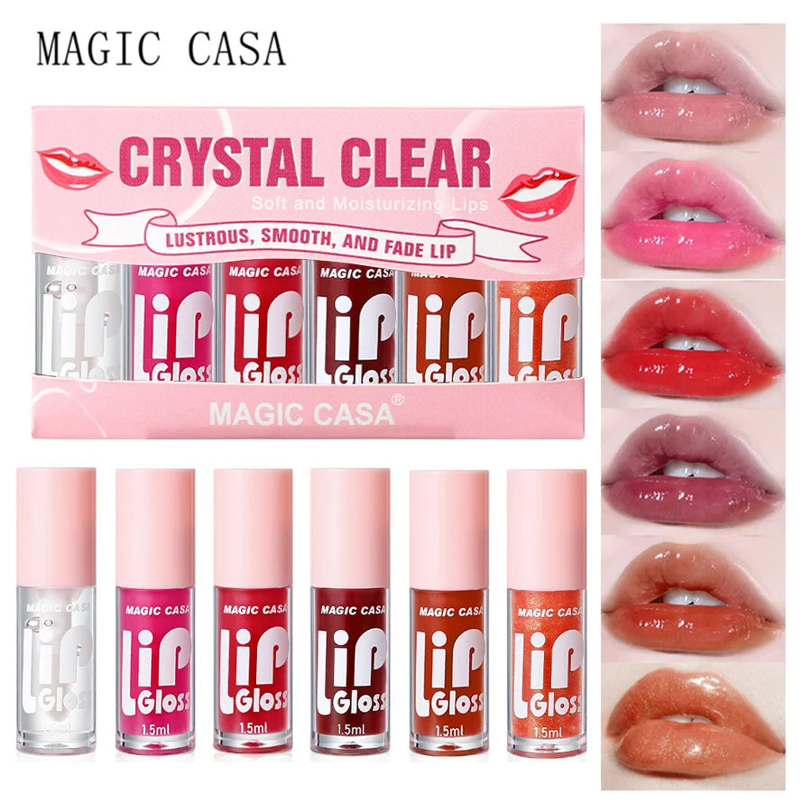 ⨠MAGIC CASA 6pcs Hydrating Jelly Lip Oil Set ā Your Secret to Smooth, Shimmering Lips! š§š