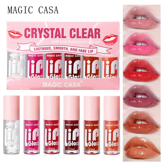 ✨ MAGIC CASA 6pcs Hydrating Jelly Lip Oil Set — Your Secret to Smooth, Shimmering Lips! 💧💋