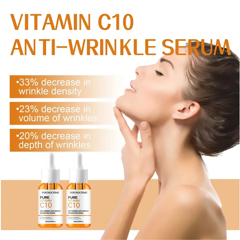 🌞 Vitamin C Glow Serum – Hyaluronic Acid + Dark Spot Corrector | Brightens, Fades Fine Lines & Hydrates Dull Skin | 10ml