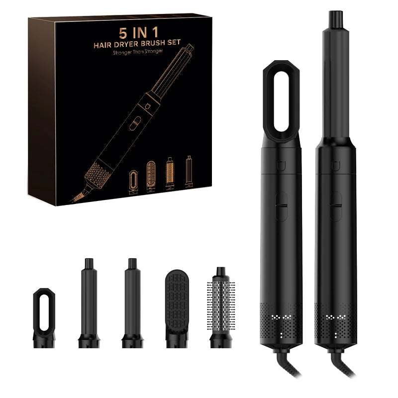 π¨ 2024 5-in-1 Hot Air Styling Tool β Curl, Straighten & Volumize with One Powerful Blow Dryer Brush Set | The Ultimate Hair Makeover Kit