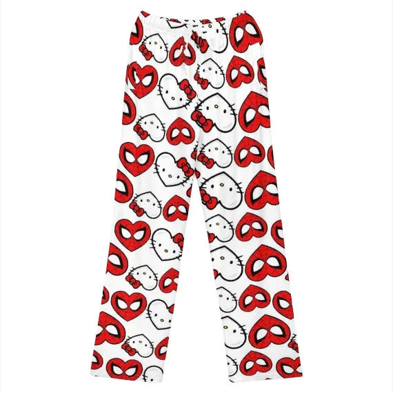 π©· Hello Kitty x Spider-Man Y2K Anime Pajama Pants β Cozy Cartoon Slacks for Couples, Girls, and Gift Giving
