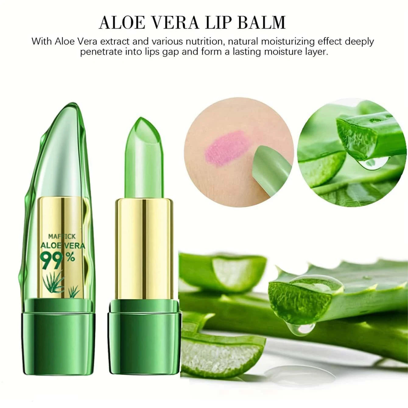 💚 MAFFICK Aloe Vera Lipstick – Nature’s Kiss for Your Lips 💋