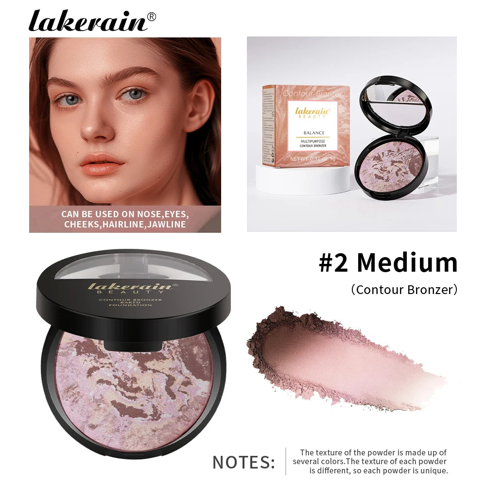 π Matte Face Foundation & Bronzer Compact β Long-Lasting, Oil Control, Color-Correcting & Sculpting Powder for Flawless All-Day Coverage