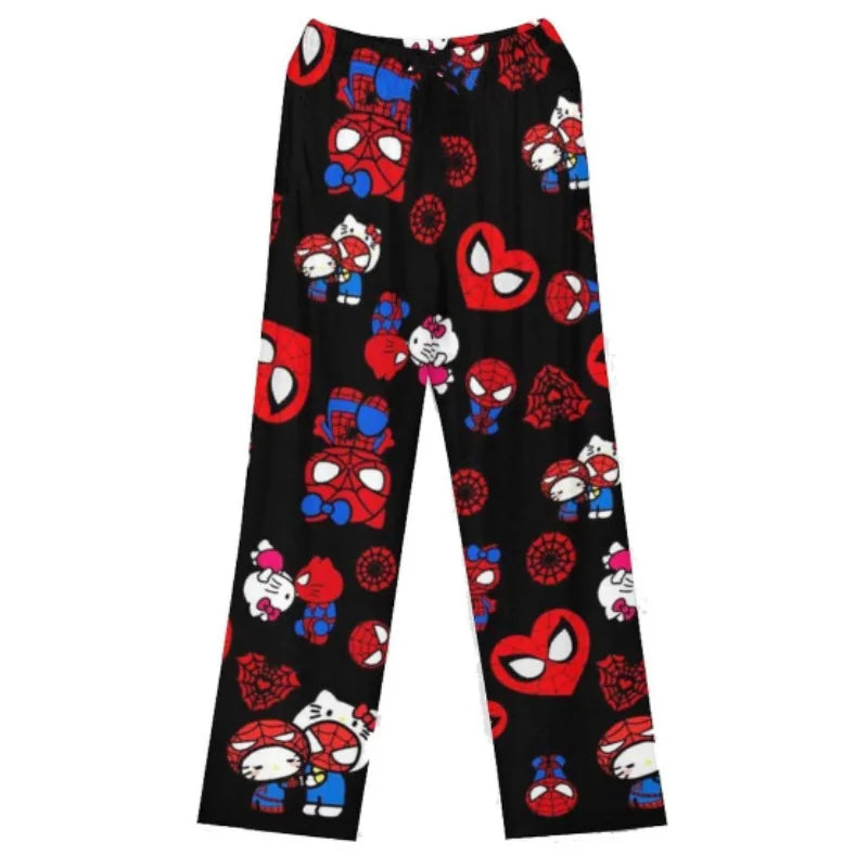 π©· Hello Kitty x Spider-Man Y2K Anime Pajama Pants β Cozy Cartoon Slacks for Couples, Girls, and Gift Giving