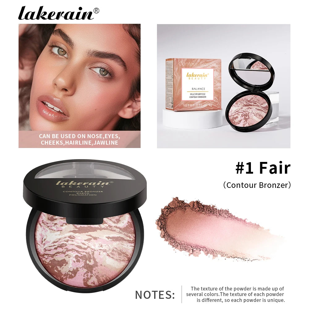 π Matte Face Foundation & Bronzer Compact β Long-Lasting, Oil Control, Color-Correcting & Sculpting Powder for Flawless All-Day Coverage