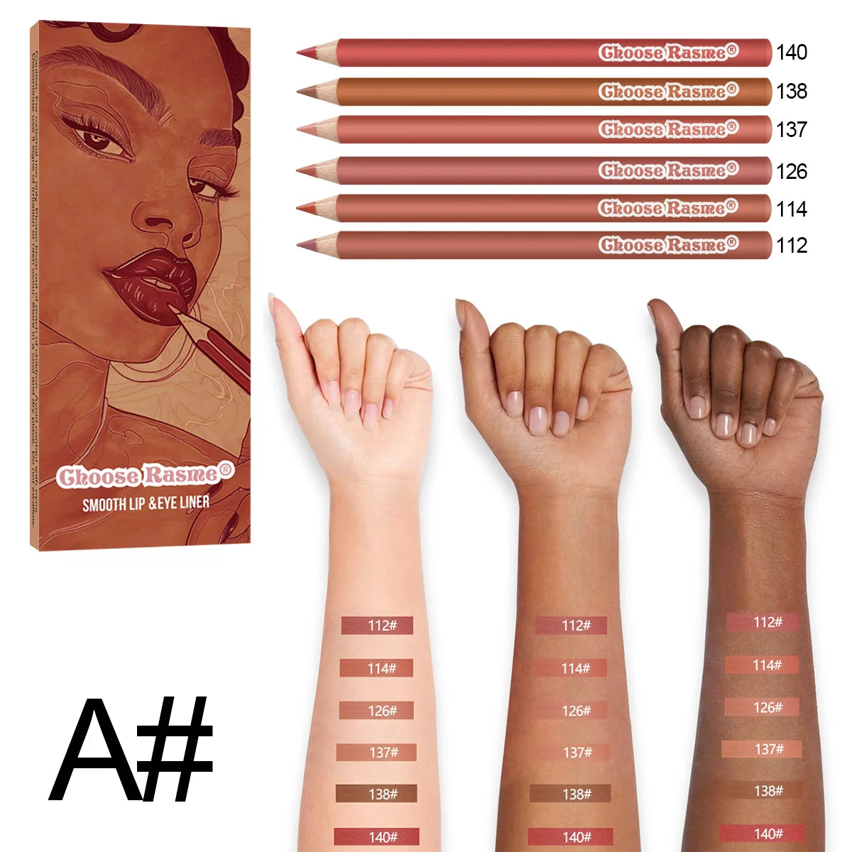 š 6pcs Lip Liner Pen Set ā 6 Colors Waterproof & Sweat-proof, Non-fade, Non-stick Cup Nude Lipstick Pencil Combo šØāØ