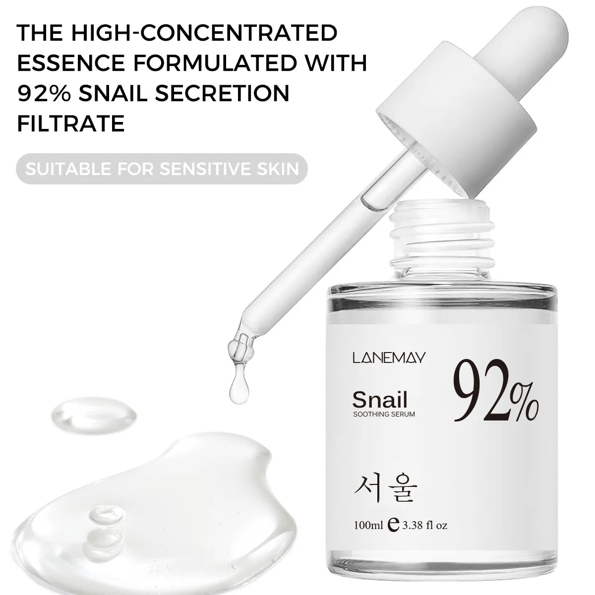 ✨ 92% Snail Essence Hydrating Facial Serum – Multi-Action Formula for Deep Moisture, Skin Repair & Radiant Glow | 100ml