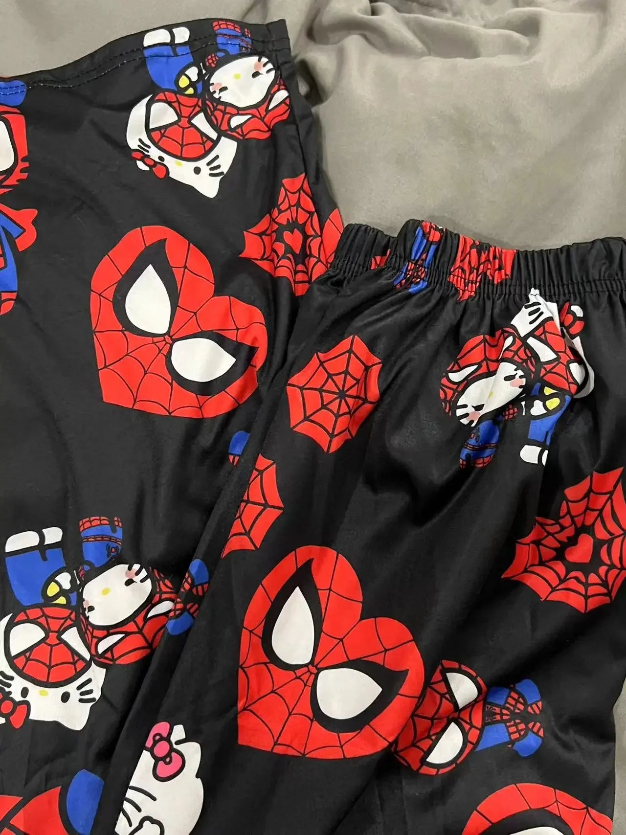 π©· Hello Kitty x Spider-Man Y2K Anime Pajama Pants β Cozy Cartoon Slacks for Couples, Girls, and Gift Giving
