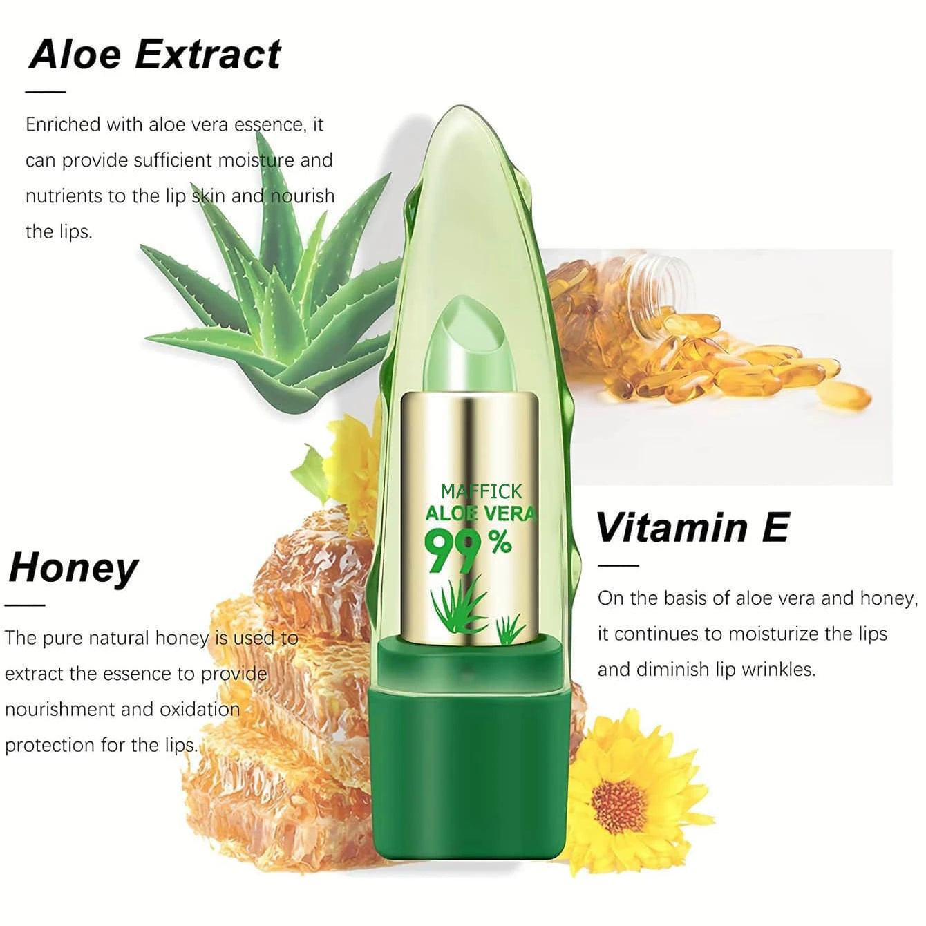 💚 MAFFICK Aloe Vera Lipstick – Nature’s Kiss for Your Lips 💋