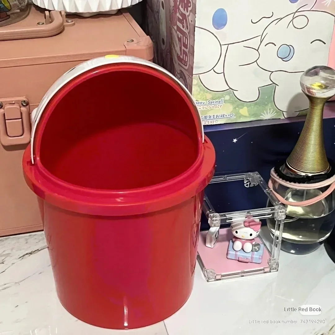 New Sanrio Hello Kitty Dustbin – Kawaii Trash Can for Bedroom or Living Room Décor