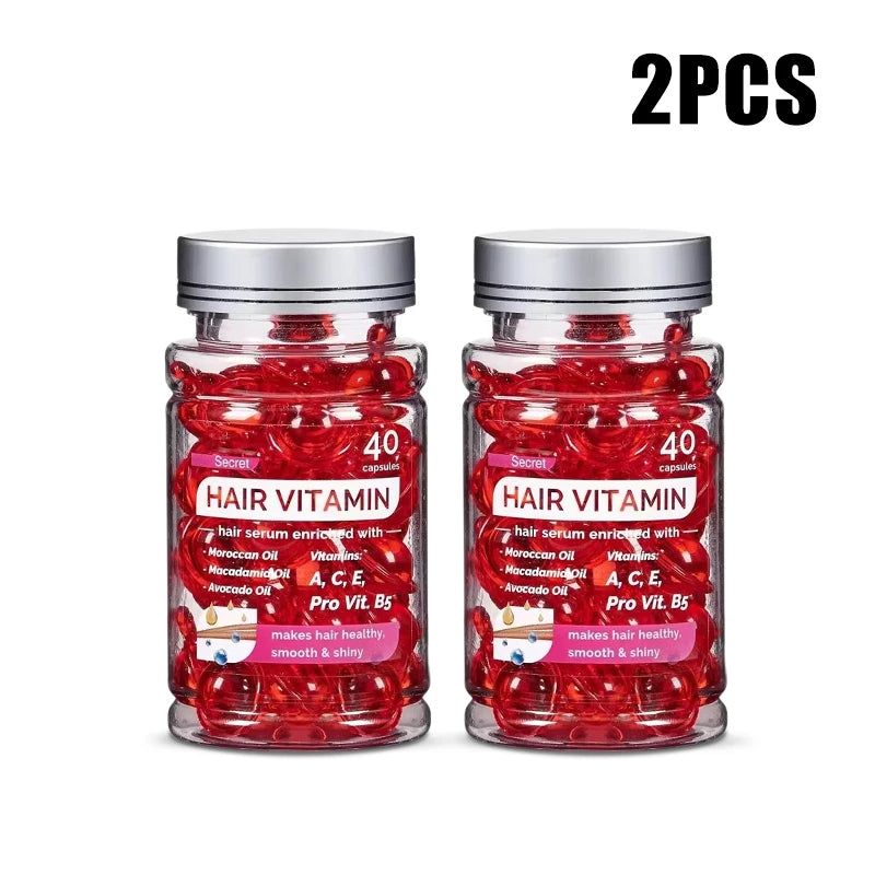 🧴 Transform Your Hair Instantly – Moroccan Agam Vitamin Oil Capsules for Silky, Damage-Free Hair (40 Count)