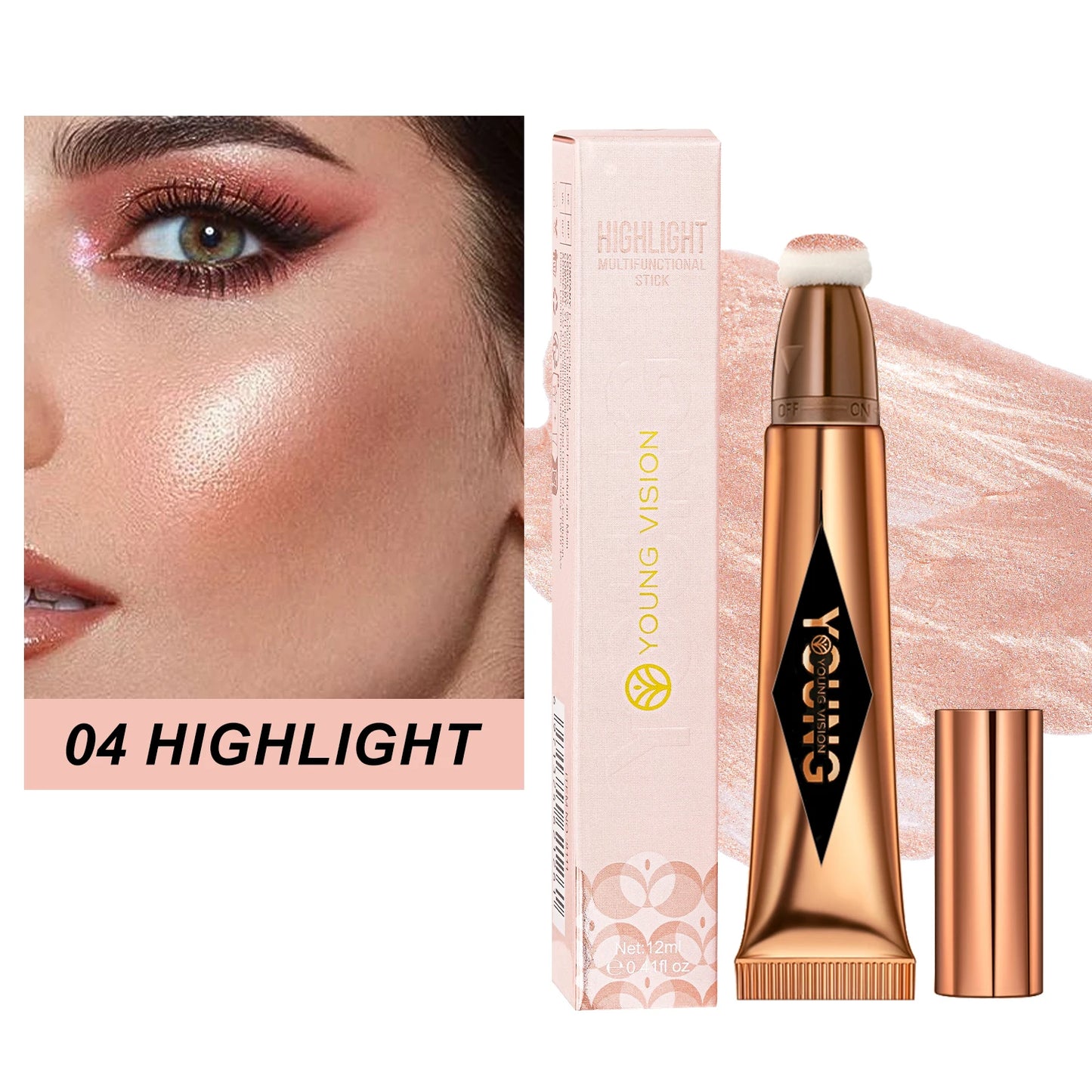 Multifunctional Liquid Blush & Highlight Stick β Silky All-in-One Face Contour, Eye Shadow & Blush | Waterproof & Long-Lasting