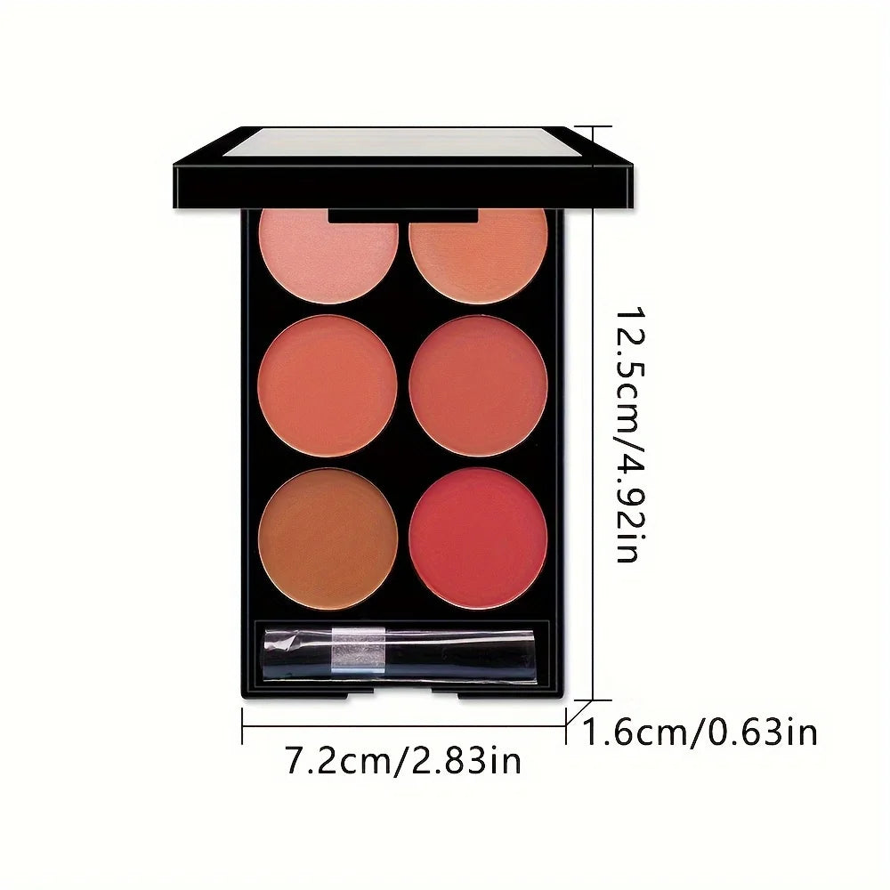 6-Color Blush & Contour Palette β Matte & Pearlescent Powder Makeup for a Sculpted, Radiant Look