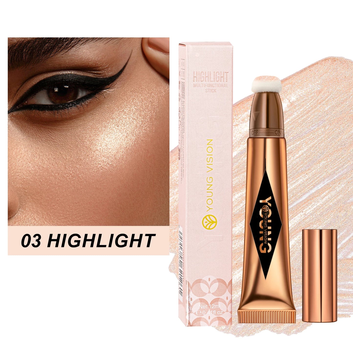 Multifunctional Liquid Blush & Highlight Stick β Silky All-in-One Face Contour, Eye Shadow & Blush | Waterproof & Long-Lasting