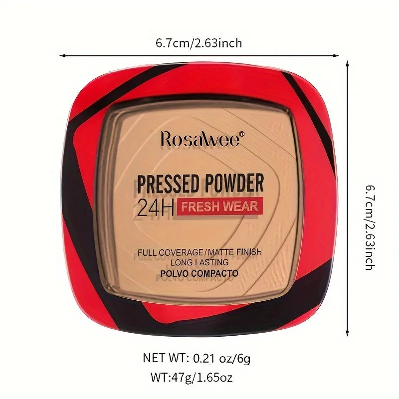 ✨ Matte Full Coverage Pressed Powder Foundation – 24H Shine Control, Weightless Finish & Puff Applicator Included