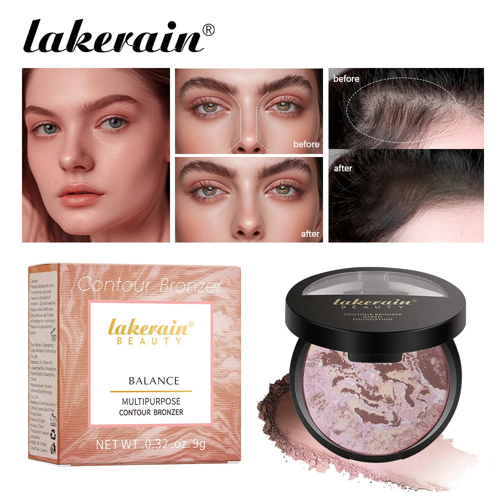 π Matte Face Foundation & Bronzer Compact β Long-Lasting, Oil Control, Color-Correcting & Sculpting Powder for Flawless All-Day Coverage