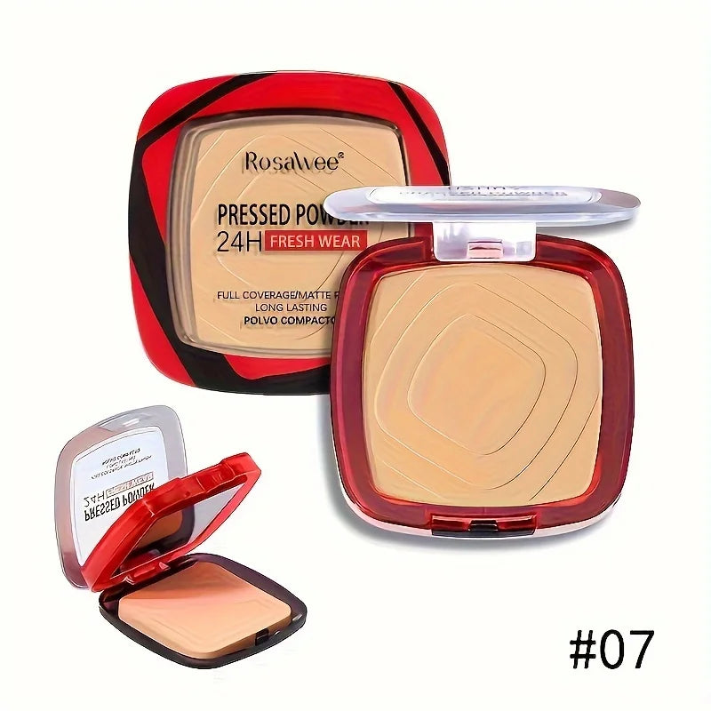 ✨ Matte Full Coverage Pressed Powder Foundation – 24H Shine Control, Weightless Finish & Puff Applicator Included
