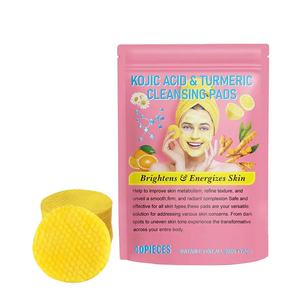 ✨ 40/50pc Kojic Acid Turmeric Glow Pads – Reveal Radiant, Clearer Skin with Every Swipe