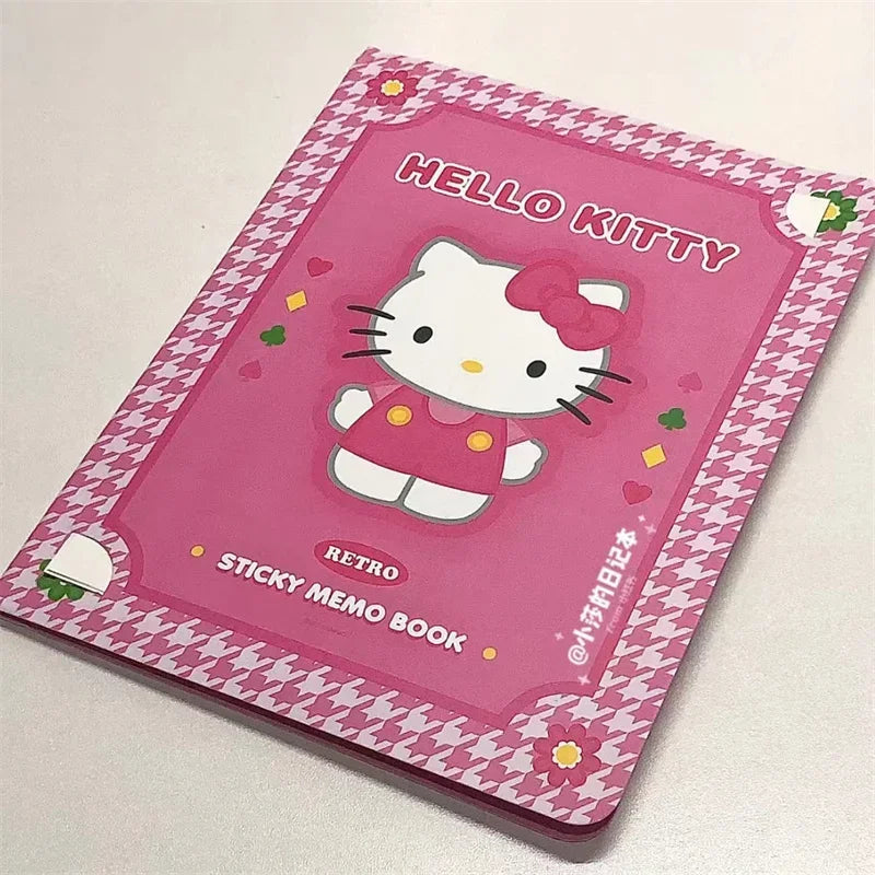 Kawaii Hello Kitty Sticky Notes – Cute Cartoon Memo Pads with Kuromi, My Melody & Cinnamoroll for School, Office, or Journals