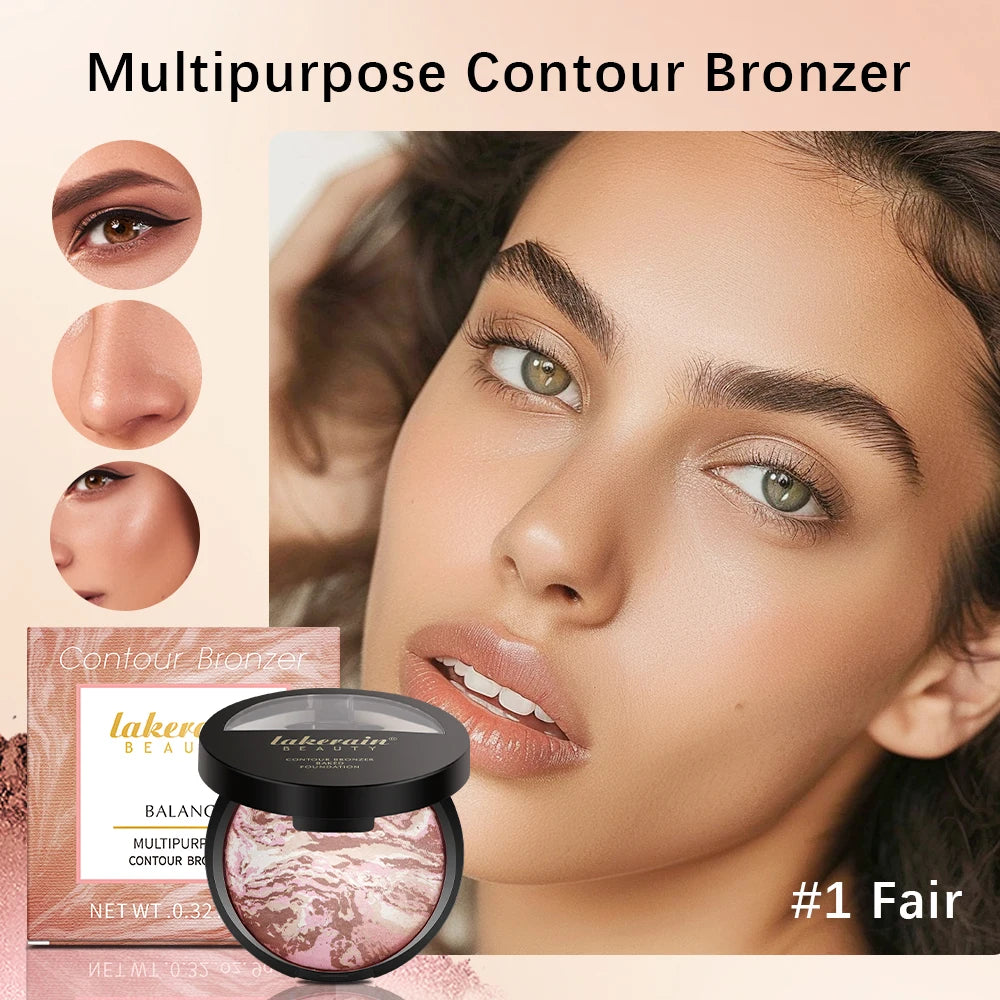 π Matte Face Foundation & Bronzer Compact β Long-Lasting, Oil Control, Color-Correcting & Sculpting Powder for Flawless All-Day Coverage