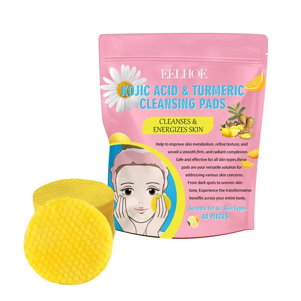 ✨ 40/50pc Kojic Acid Turmeric Glow Pads – Reveal Radiant, Clearer Skin with Every Swipe