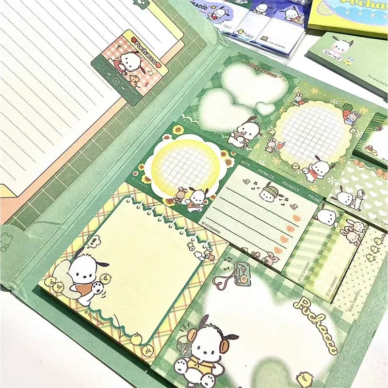 Kawaii Hello Kitty Sticky Notes – Cute Cartoon Memo Pads with Kuromi, My Melody & Cinnamoroll for School, Office, or Journals