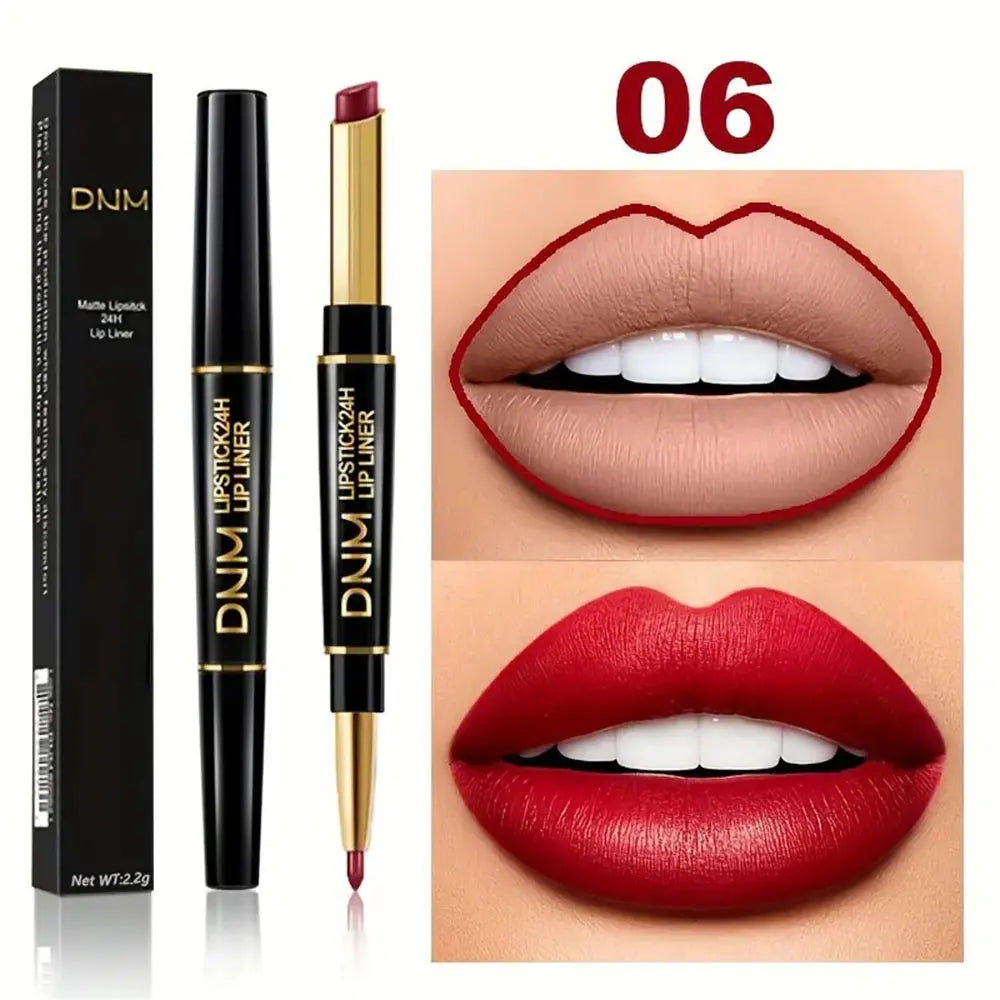 Double-Ended Non-Stick Cup Lipstick & Lip Liner – Perfectly Defined, Bold Lips That Last All Day! 💋💄