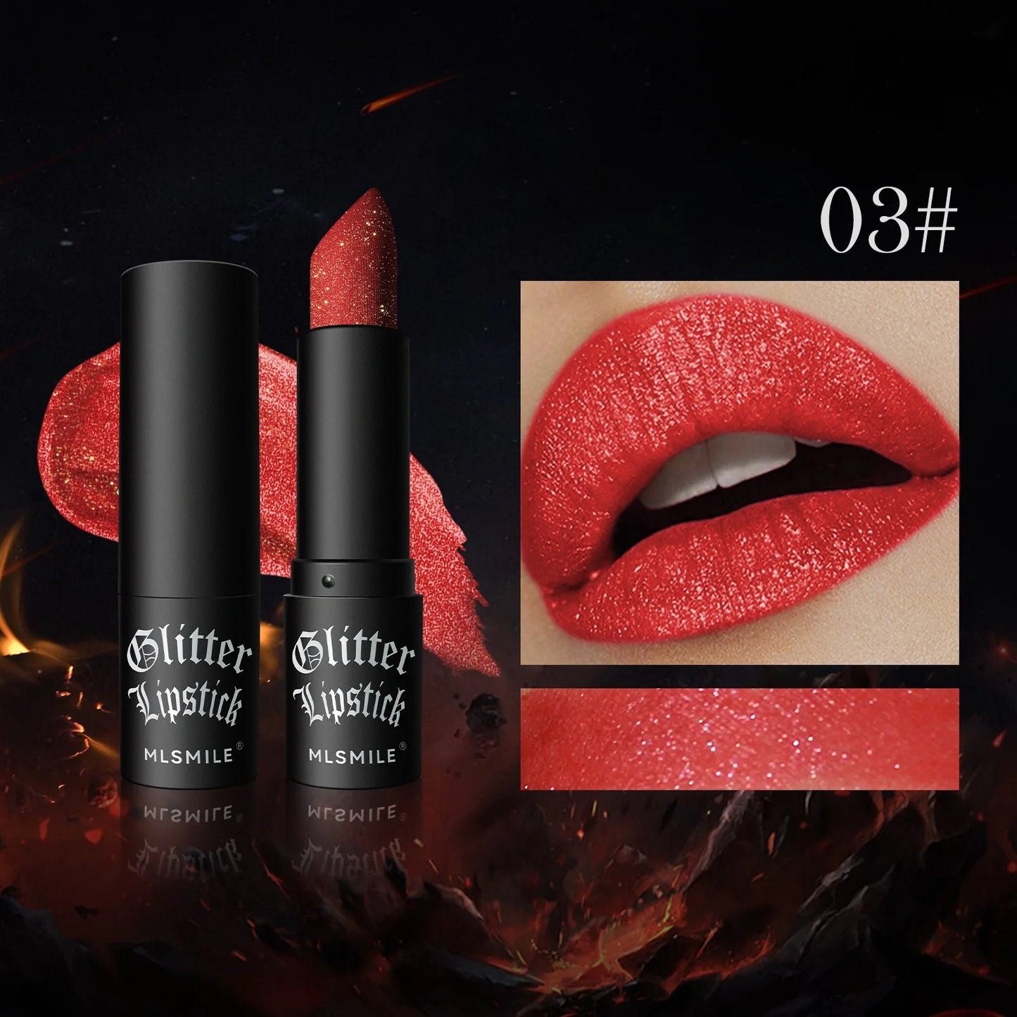 MLSMILE Diamond Matte Lipstick – Bold Color. Haunting Glamour. Unforgettable Impact. 💄🖤