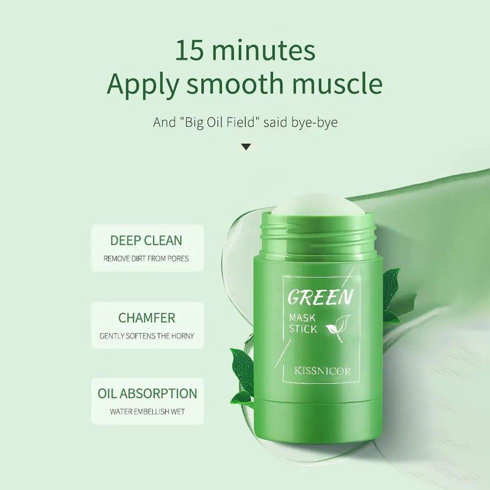 Green Tea Pore-Cleansing Stick Mask – Blackhead Remover, Oil Control, Deep Clean & Moisturizing Face Mask (40g)