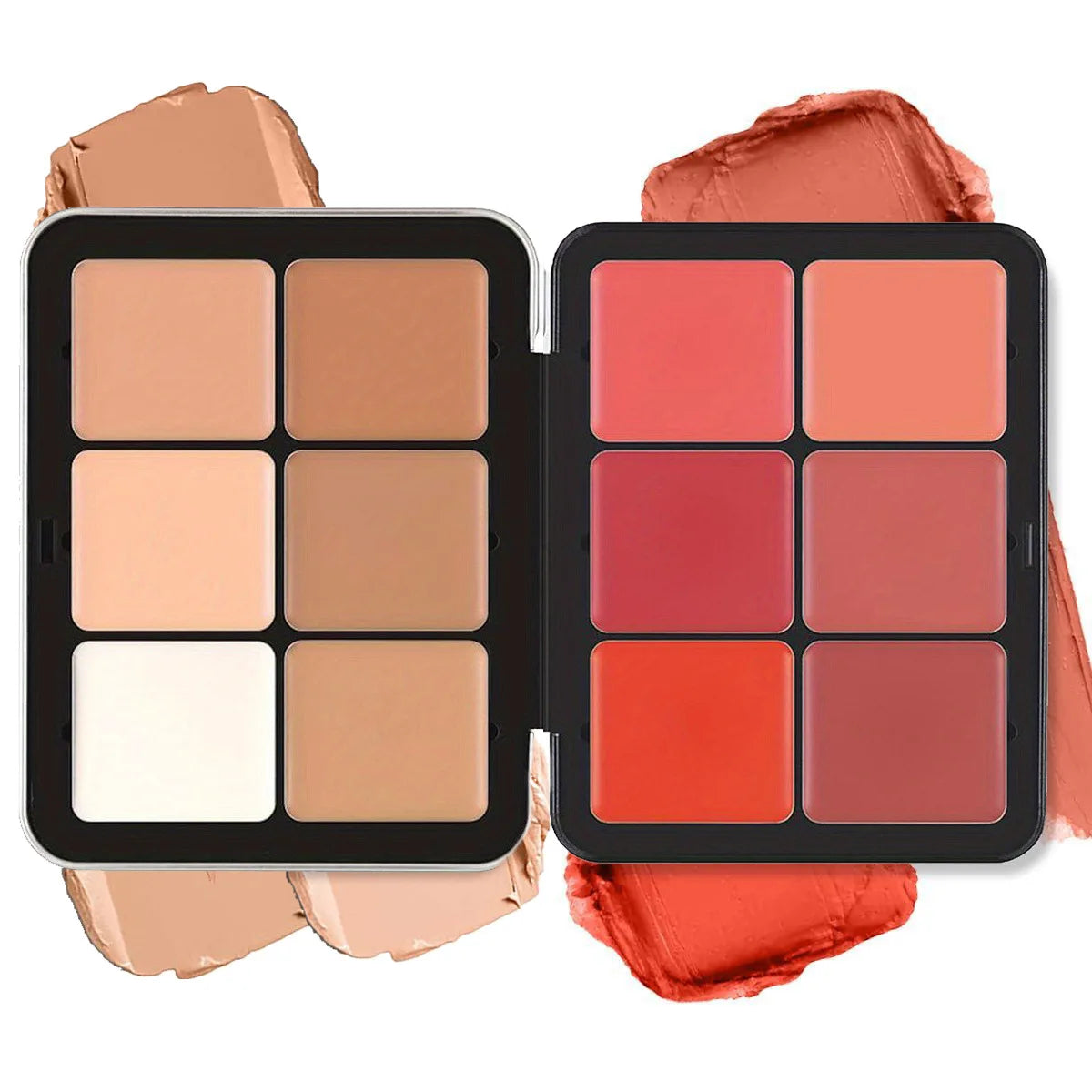 12-Color Blush & Face Palette β Creamy Multi-Color Blusher, Concealer, Contour & Highlighter | All-in-One Iron Box Makeup Palette