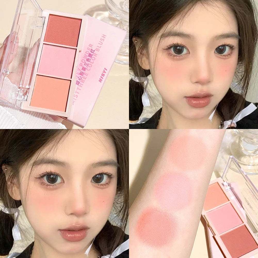 HISYI Three-Color Blush — Unlock Radiant, Natural Beauty Instantly