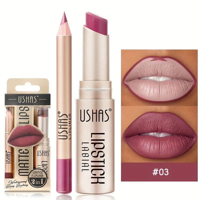 USHA’S 12 Color Matte Lipstick Set – Long-lasting, Waterproof, and Perfectly Paired with Lip Liner for Flawless Lips Every Time 💄💋