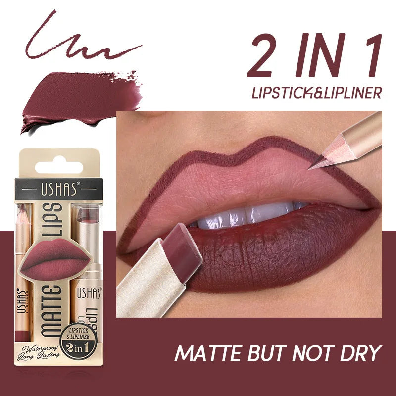 USHA’S 12 Color Matte Lipstick Set – Long-lasting, Waterproof, and Perfectly Paired with Lip Liner for Flawless Lips Every Time 💄💋