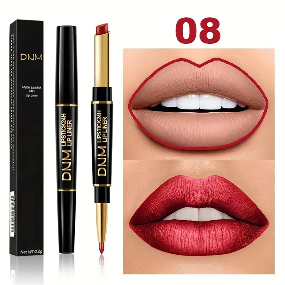 Double-Ended Non-Stick Cup Lipstick & Lip Liner – Perfectly Defined, Bold Lips That Last All Day! 💋💄