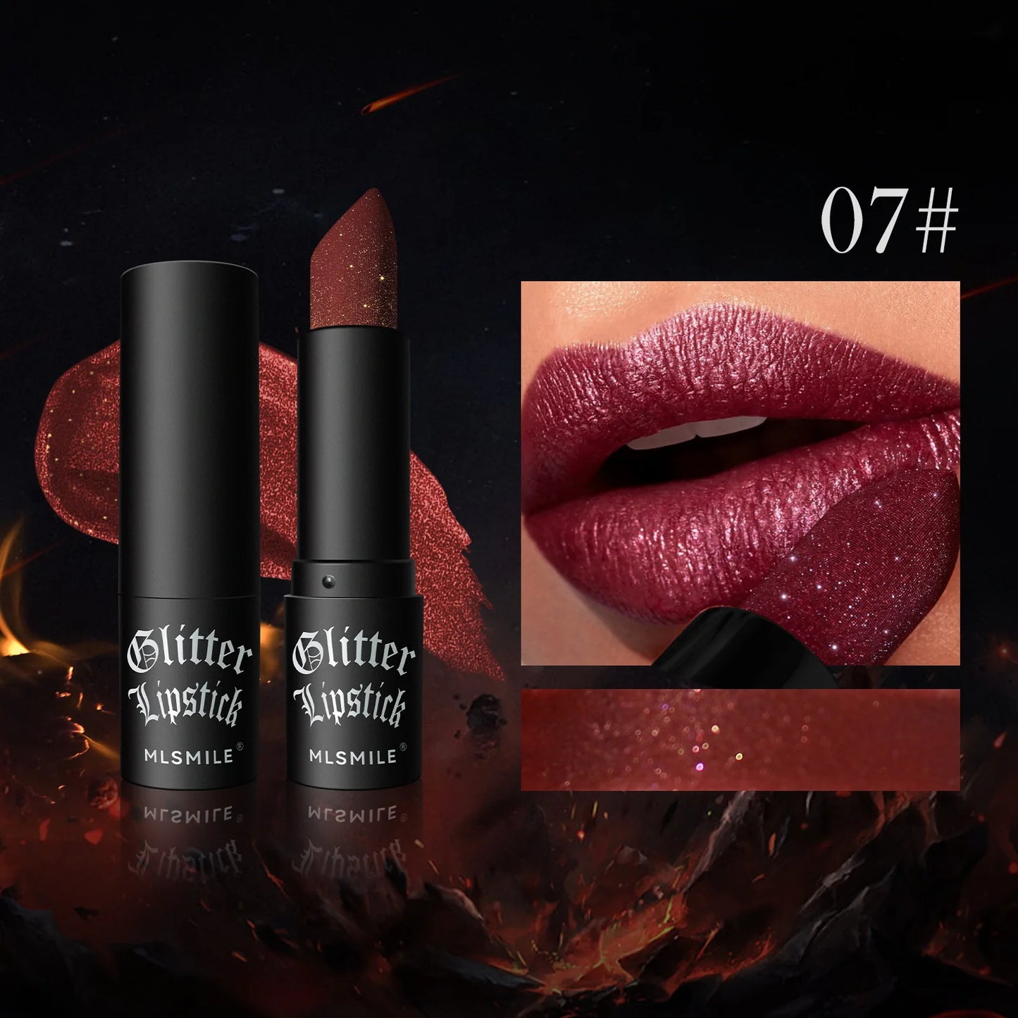 MLSMILE Diamond Matte Lipstick – Bold Color. Haunting Glamour. Unforgettable Impact. 💄🖤