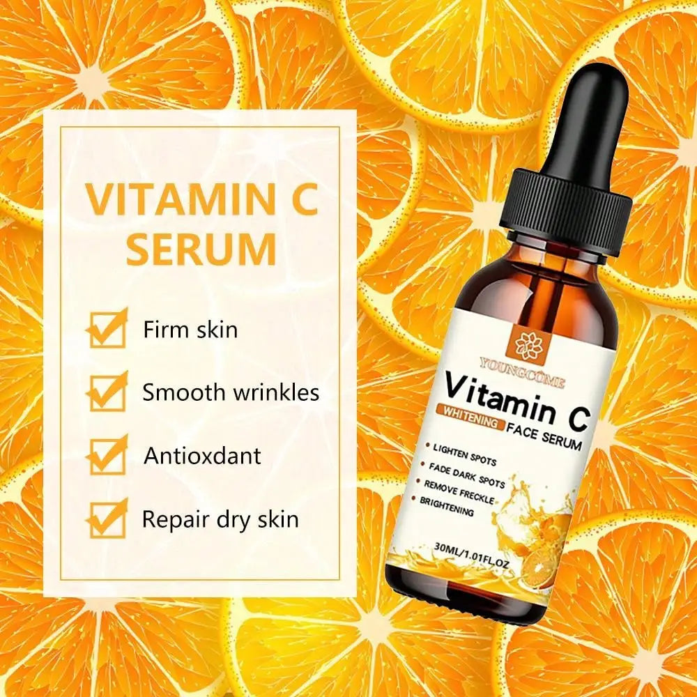 Radiance Reborn: Vitamin C Facial Essence with Hyaluronic Acid – Fade Dark Spots, Repair Damage, and Reveal Luminous, Youthful Skin (30ml)