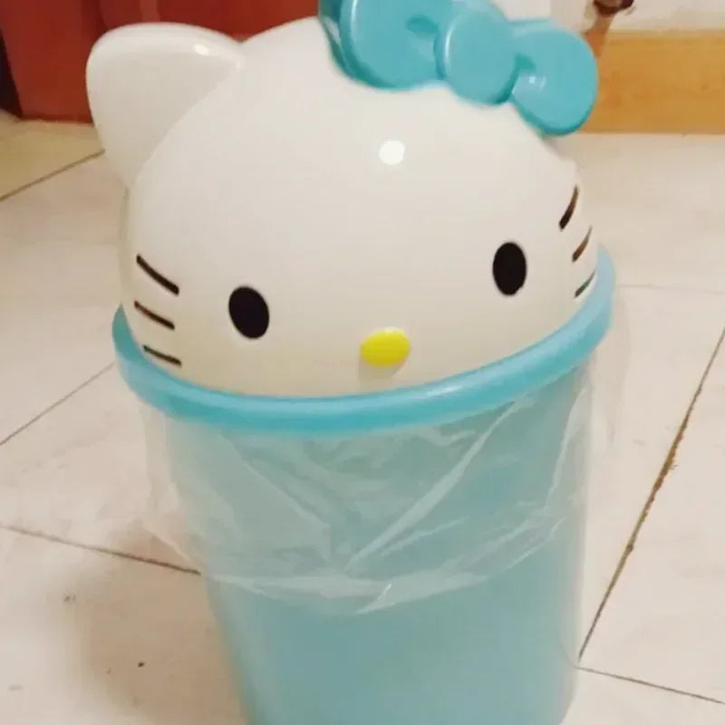 New Sanrio Hello Kitty Dustbin – Kawaii Trash Can for Bedroom or Living Room Décor