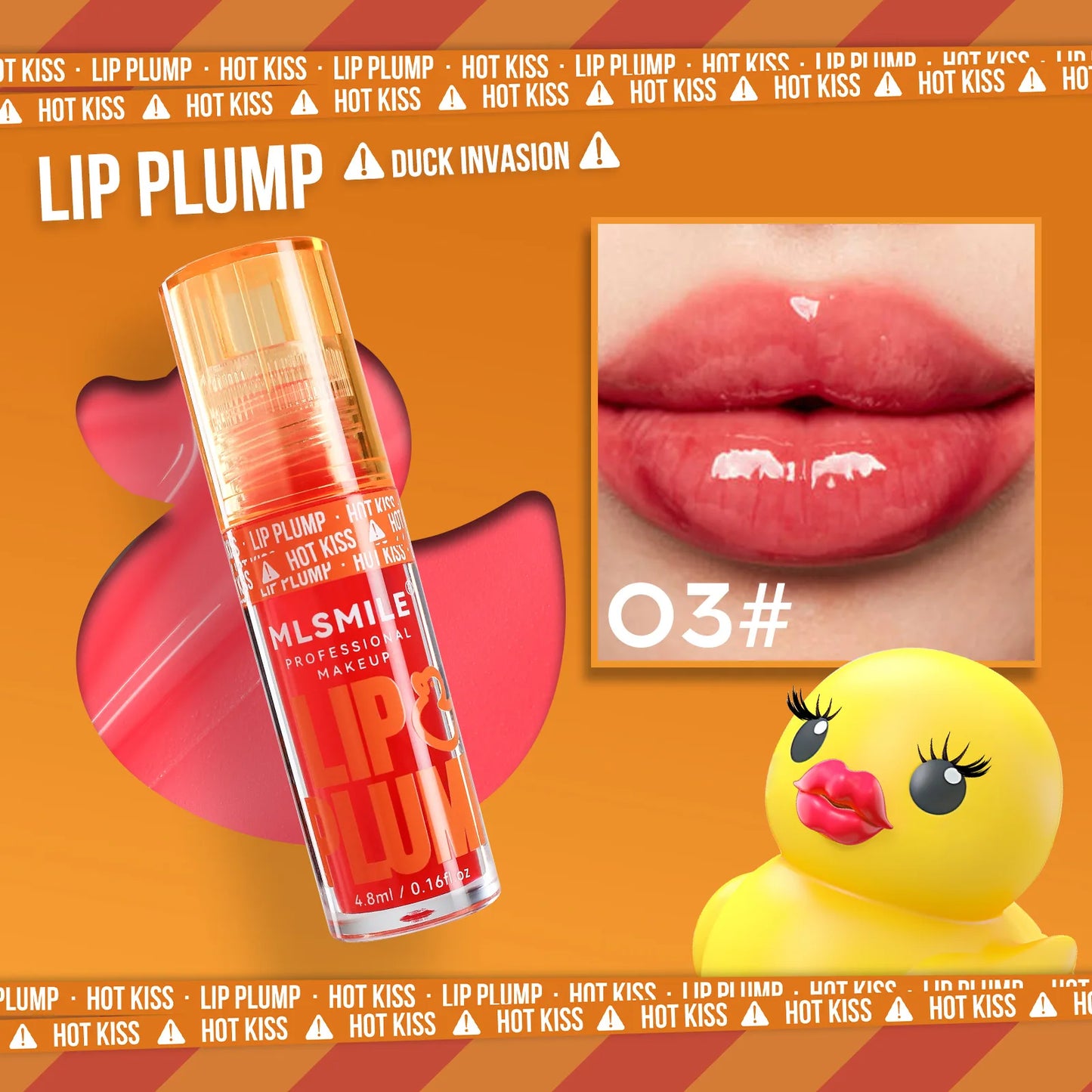 🦆 MLSMILE “Duck Lip” Mirror Gloss Oil – Moisturizing • Plumping • Irresistibly Glossy