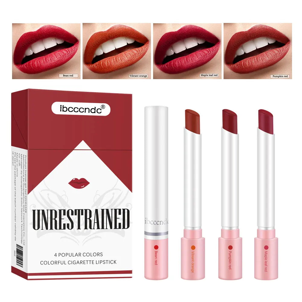 π₯ 4 PCS Cigarette Lipstick Set β Long-Lasting Matte Lip Gloss That Turns Heads All Day! πβ¨