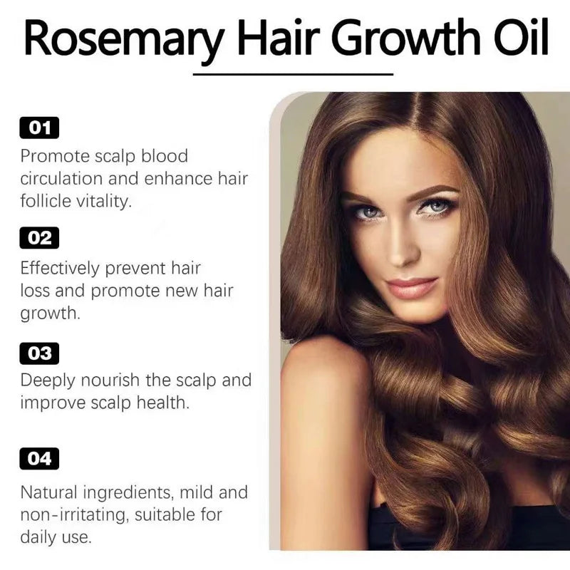 🌿 Regrow Confidence – 60ml Rosemary Hair Growth & Repair Oil | Stops Hair Loss, Revives Damaged Hair, Nourishes Deeply