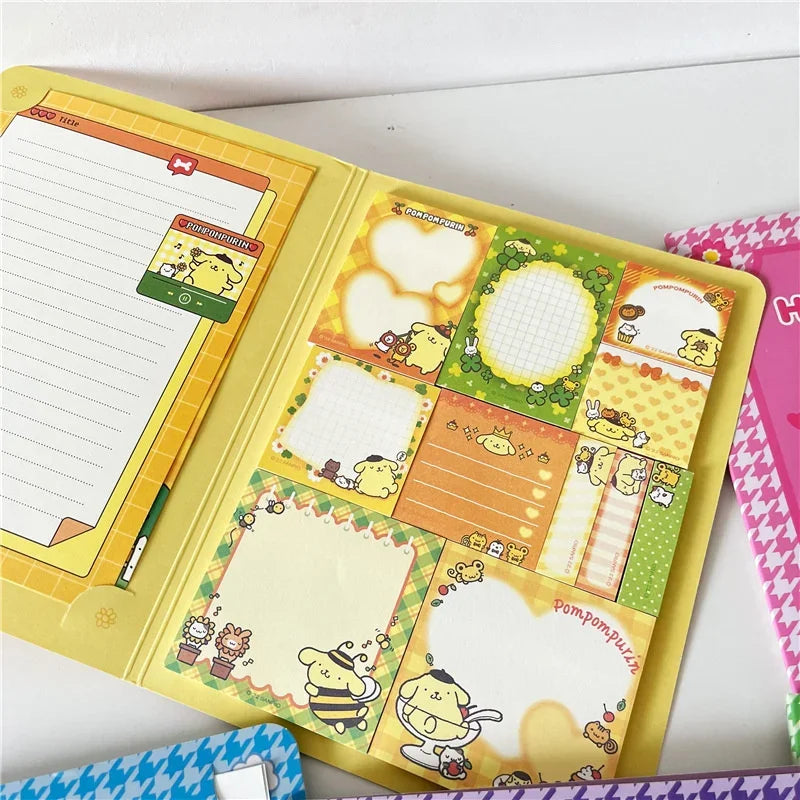 Kawaii Hello Kitty Sticky Notes – Cute Cartoon Memo Pads with Kuromi, My Melody & Cinnamoroll for School, Office, or Journals