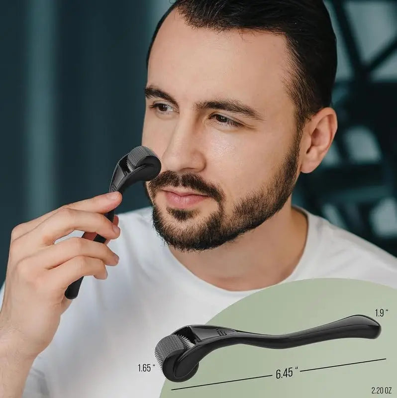 Premium 540 Needle Derma Roller for Face & Beard (0.2mm / 0.25mm / 0.3mm)